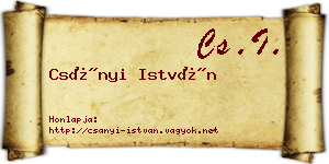 Csányi István névjegykártya