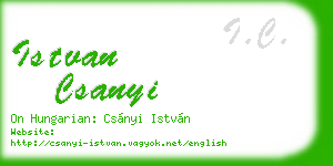 istvan csanyi business card